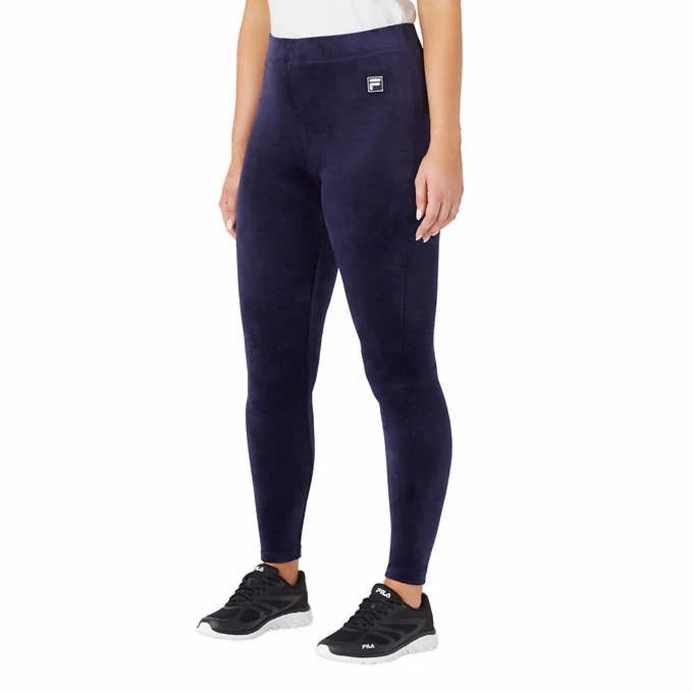 NWT new large FILA velour Dark Blue Leggings tights velvet
